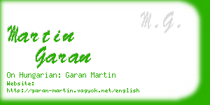martin garan business card